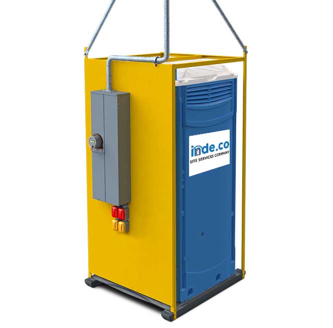Photo of Indeco's combined Portable Toilet and Power Unit